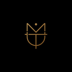 MTU or UMT  letter design logo logotype icon concept