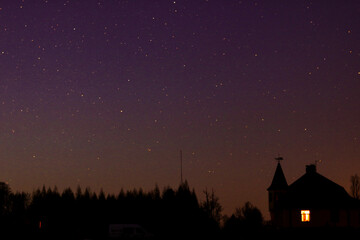 Night sky with stars in the country side