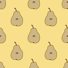 
seamless pattern with pears on yellow background