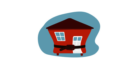 Tiny house with belt, a small mobile home