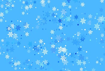 Fototapeta na wymiar Light Purple vector pattern with christmas snowflakes.