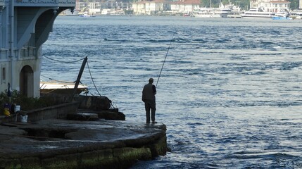 A fisherman on the Bosphorus