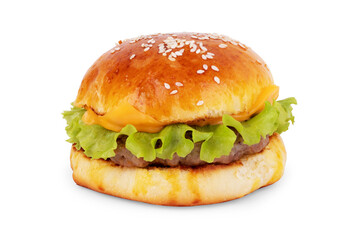 fresh tasty burger isolated on white background