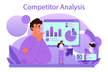 Competitor analysis concept. Market research and business strategy