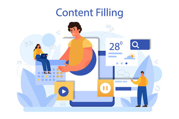 Content filling concept. Making responsive and viral content