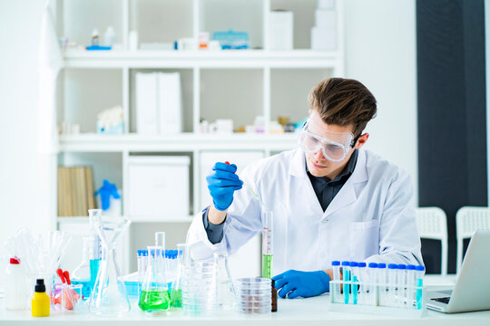 Male scientist working in laboratory