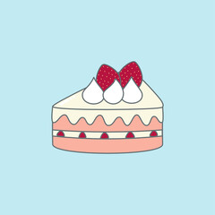 Strawberry short cake,shortcake, a piece of cake
