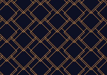 Abstract golden gradient line on dark blue background. 