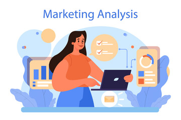 Marketing analysis concept. Market research and data processing