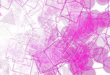 Light Pink vector background with polygonal style with circles.