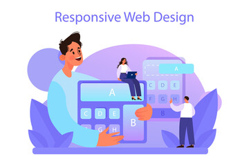 Responsive web design concept. Adaptive content presentation