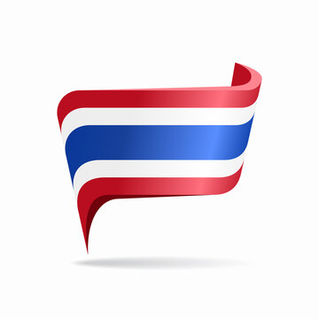 Thai flag map pointer layout. Vector illustration.