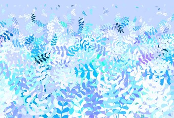 Fototapeta na wymiar Light BLUE vector elegant template with leaves.