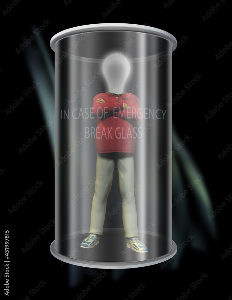 Poster idea man. 3d rendering