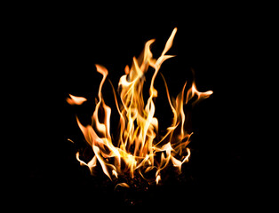 Fototapeta premium Abstract fire flame on black background