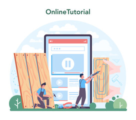 Flooring installer online service or platform. Professional parquet laying