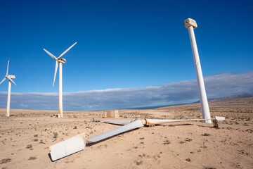 Desert windmills in desert Green energy