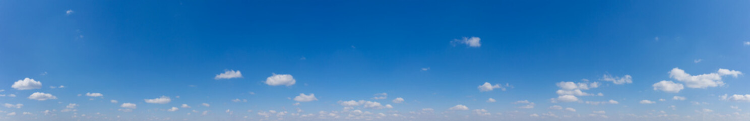 Panorama Blue sky and white clouds. Bfluffy cloud in the blue sky background