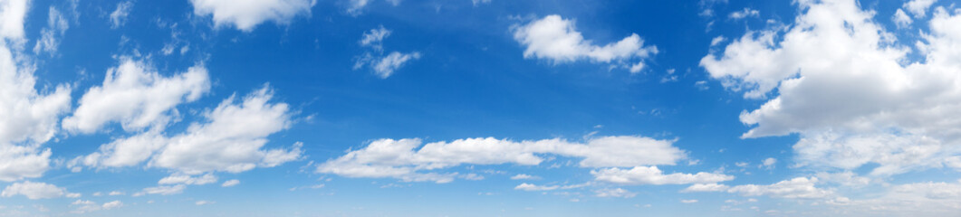 Naklejka na ściany i meble Panorama Blue sky and white clouds. Bfluffy cloud in the blue sky background