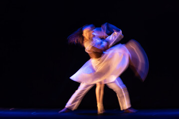 The abstract movement of the dance
