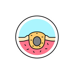 Fototapeta premium Black dot color line icon. Dermatology disease. Isolated vector element.