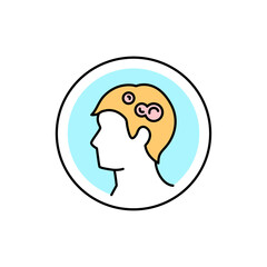 Trichophytosis color line icon. Dermatology disease. Isolated vector element.