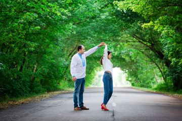 Fototapeta premium Dancing man and woman