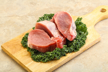 Fresh raw pork tenderloin for roast
