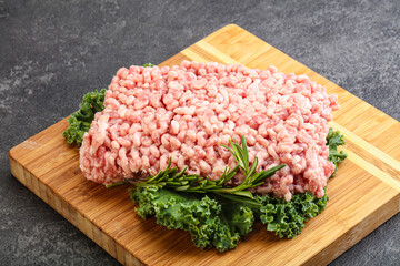 Raw pork minced meat for cooking