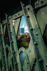 The beautiful view of coastline of the canal in Reading in England.