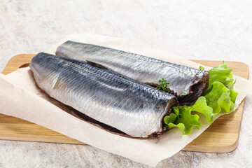 Herring fillet with skin for cooking