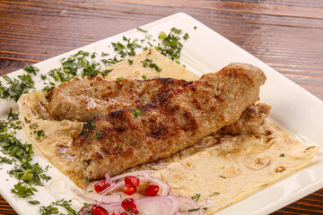 Minced meat kebab grilled barbeque