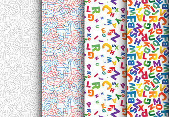 Four Various Pattern with Colorful Numbers