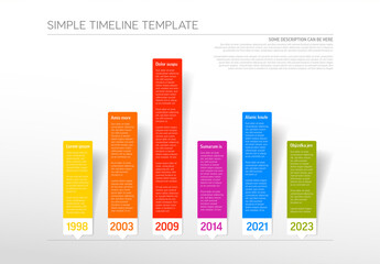 Infographic Timeline Report Layout with Paper Labels