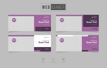 Sushi restaurant web banner template design for food