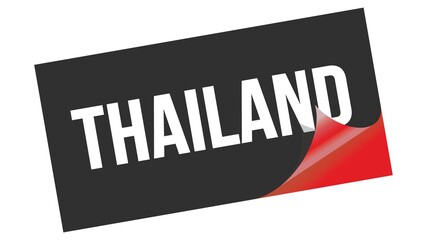 THAILAND text on black red sticker stamp.