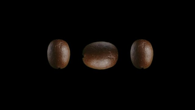 the coffee bean rotates slowly