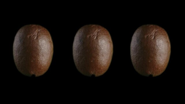 the coffee bean rotates slowly