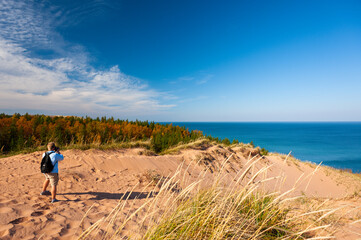 Sand Dunes + Lake Superior in Autumn - Pictured Rocks National Lakeshore - Michigan