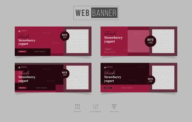web banner food menu and restaurant web banner template
