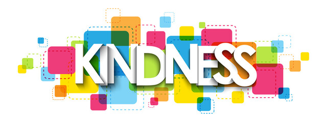 KINDNESS colorful vector typography banner isolated on white background