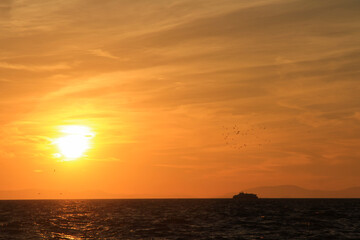 sunset over the sea