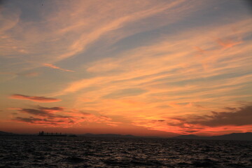 sunset over the sea