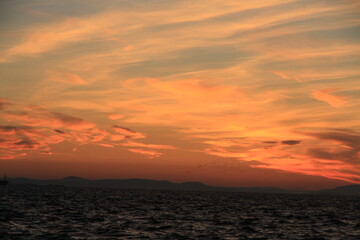 sunset over the sea