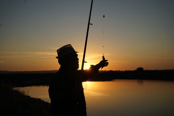 Fishing at sunrise 