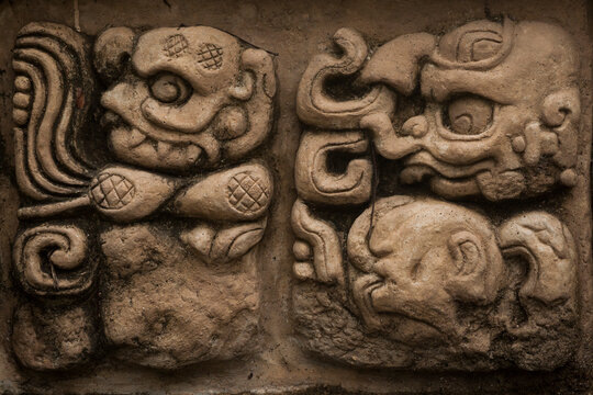 Mayan petroglyphs in Copan, Honduras.