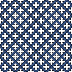 Blue pattern in the style of Dutch tiles. Vector stock seamless pattern for wallpaper, packaging paper, textiles.