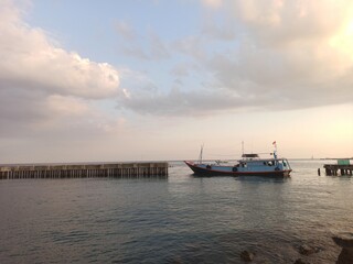 boats at sunset