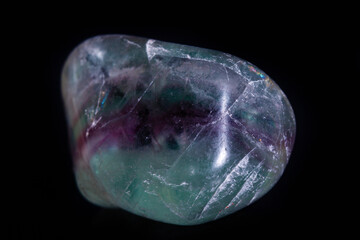 macro mineral fluorite stone white background