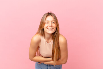 young pretty woman laughing out loud at some hilarious joke